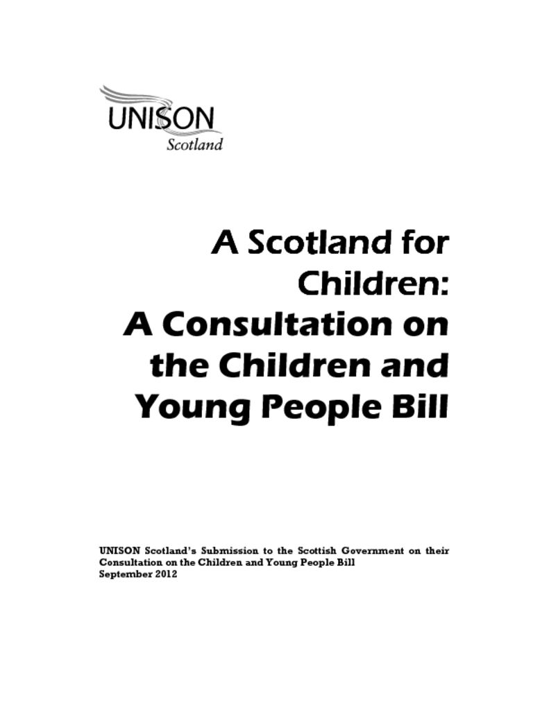 Consultation on the Children and Young People Bill