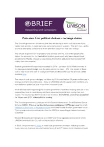 thumbnail of E brief – Cuts comes from political choices – not pay claims