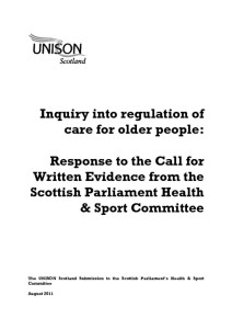 thumbnail of Response_RegulationofCareHomes_EvidencetoHealthCommittee_August2011