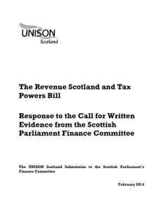 thumbnail of RevenueScotland+TaxPowersBill_UNISONEvidencetoSPFinanceCttee_Feb2014