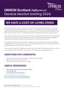 thumbnail of UNISON Influencers briefing sheet 24 – cost-of-living