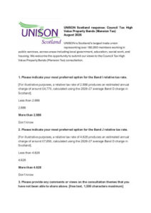 thumbnail of UNISON Scotland response Council tax high value property bands (mansion tax)