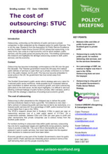 thumbnail of UNISON briefing – The cost of outsourcing